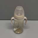 MOTHER-K No-Spill Sippy Cup with Weighted Straw with Handle, Drink from Any Angle for Babies & Toddlers, Customizable, PPSU Learner Cup, Ivory (10 oz)