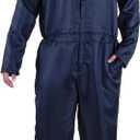 Blue Coveralls Horror Halloween Costume Prisoner Costume for Men Adult Jumpsuit for Cosplay Outfit (X-Large)