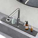 Faucet Mat For Kitchen Sink - Super Absorbent Diatomite Drying Stone Mat For Kitchen Sink, 24'' Quick Drying Splash Guard, Stone Sink Durable Protector for Kitchen, Bathroom Counter (Gray)