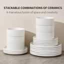 GZG Classic Series - Plates and Bowls Set for 4, 12 Piece Stoneware Dinnerware Sets, Microwave and Dishwasher Safe Lead-Free Handcrafted Ceramic Dishes Set - Ivory White