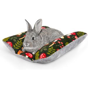 Rabbit Bed 15"X14"Thickened and Soft Bunny Bed Washable Cuddle Cushion Plush Mat Double-Sided Plush Small Pet Flop Mat Cotton Pillow for Rabbit (Medium)
