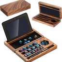 Walnut Dice Box 4.8 x 9 Inch Handmade Dice Tray for Rolling with Storage Phone Tablet Stand Magnetic Lock Secures Lid Portable Tray for Tabletop RPG Board Games Gift(Walnut,Flip)