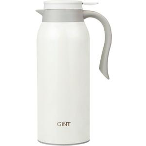GiNT 51 Oz Stainless Steel Thermal Coffee Carafe, Double Walled Vacuum Thermos, 12 Hour Heat Retention, 1.5 Liter Tea, Water, and Coffee Dispenser (Upgraded version White)
