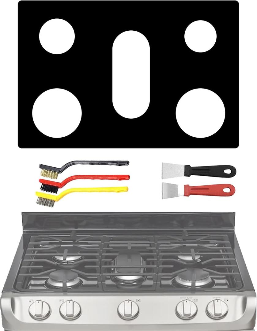 Stove Protector liner For 30" LG Gas Range Model LGLDG4315 LRG4115 LRG4113 LDG4313 LRGL5825 LRGL5925 LSGL6335 5-Burner Thickness Reusable Stove Burner Covers