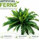 45" Fake Ferns, Realistic Large Artificial Bush Plants, 2 Artificial Boston Ferns with 60 Fronds for Outdoors Planter Indoor Home Garden Porch Decor (2 PCS)
