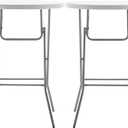 BTExpert 32" Round 43" Bar Height White Granite Plastic Folding Table Portable Commercial Table Banquet Card Coffee Dining Cocktail Table for Wedding Party Event Home Kitchen Outdoor Set of 2