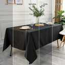 Smiry Rectangle Table Cloth, Waterproof Anti-Scratch Polyester Tablecloth, Decorative Washable Fabric Table Cover for Dining, Buffet, Parties and Outdoor, 60x84, Black