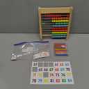 Wooden Abacus for Kids - 100 Counting Sticks and Number Toys Cards 1-100, Educational Math Games for Preschool and Elementary School 1st 2nd Grade