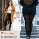 HooLing 3 Pair Plus Size Fleece Lined Tights for Women Fake Translucent Winter Thermal Leggings Warm Thick Tights for Gifts (Black, XXL)