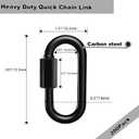 50PCS 3 Inch Heavy Duty Quick Chain Links, 1200 LB 5/16 Threaded Black Carabiners for Hammock Camping