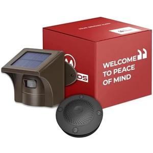 eMACROS 1/2 Mile Long Range Solar Wireless Driveway Alarm Outdoor Weather Resistant Motion Sensor & Detector-Security Alert System-Monitor & Protect Outside Property