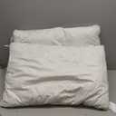 Feather Pillows Queen Size Set of 2 Goose Down Pillows with 100% Breathable Cotton Cover, Hotel Collection Bed Pillows for Sleeping, Soft Support for Back, Stomach and Side Sleepers (Light Grey)