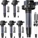 UF553 Ignition Coil Pack & Spark Plugs Set of 6 DG520 Compatible with 3.5L 3.7L V6 Ford Edge Fusion Taurus Flex F150 Explorer, Lincoln MKS MKT MKX MKZ, Mercury Sable Mazda CX-9 2011-2016, 2 PINS