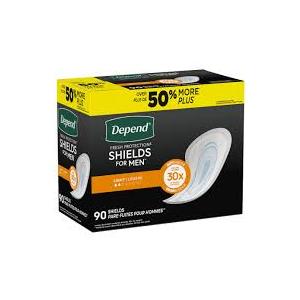 Depend Shields Incontinence Pads for Men, Light Absorbency, 90 Count 