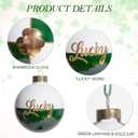 DN DECONATION St. Patrick's Day Ornaments Set of 12, Shamrock Tree Ornaments for Irish Holiday Decorations, White Green Gold Plaid Glass Balls with Lucky Clover for Small Tree Hanging Decor