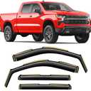in-Channel Window Rain Guards Fit for Chevy Silverado 1500 & GMC Sierra 1500 Crew Cab 2019-2026 Extra Durable Window Deflectors Window Vent Visors Truck Vent Shades Exterior Car Accessories