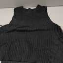 MakeMeChic Women's Sleeveless Round Neck Drawstring Side Split Hem Knited Casual Sweater Vest (Large, Black)