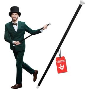 Morph Adult Costume Accessory Plastic Tuxedo Dance Recital Parade Walking Cane Handheld Prop Staff 44 Inches, Black