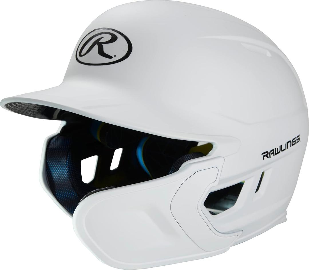 Rawlings | MACH ADJUST Batting Helmet with Extension Flap | Right Hand Batter | Senior (6 7/ 8" - 7 5/ 8") | Matte White