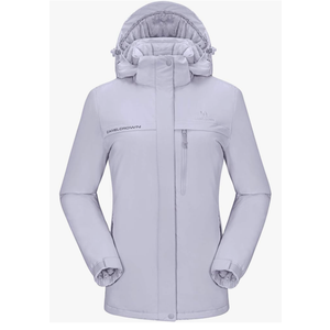 CAMEL CROWN Women’s Mountain Snow Waterproof Ski Jacket Detachable Hood Windproof Fleece Parka Rain Jacket Winter Coat XXL