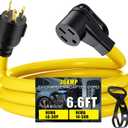Tellegloww 6.6FT NEMA L6-30P to 14-50R EV Adapter Cord 3 Prong 30 Amp L6-30 Locking Male Plug to 4 Prong 50 Amp 14-50 Female Receptacle Charger Adapter Cord with Handle, STW 10 AWG/3C ETL Listed