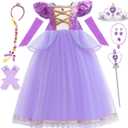 Rapunzel Dress for Girls Toddler Purple Princess Costume for Halloween Birthday Party Cosplay (4-5T)