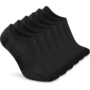 Busy Socks No Show Merino Wool Athletic Running Socks for Men Women,Low Cut Thin Soft Sport Wool Socks with Non-Slip Grips (Small-Medium, 6 Pairs Black1)
