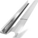 T-Shaped Stainless Steel Stove Gap Covers with Non-Slip Grip Strips  Extendable Length Stove Gap Filler (2 Pack, 14"-27.5")  Non-Sliding, Heat Resistant for Seamless Kitchen Protection (Silver)