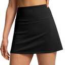 Soothfeel Tennis Skirts for Women 14.5" High Waisted Golf Skirt with Shorts Pockets Workout Athletic Skorts for Woman (Small, 01-black)