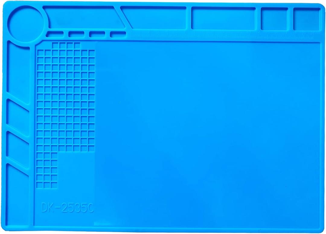Silicone Soldering Mat 13.8 x 9.8 inch Repair Work Pad for Solder Iron Workbench Protenction - Heat Resistant 932F
