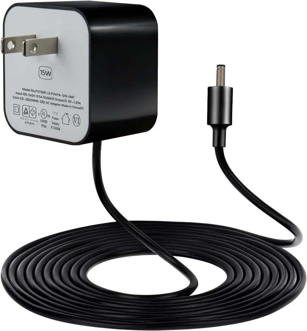 15W Power Adapter for Echo, Dot 3rd & 4th Gen, Kids Edition, Show 5, Spot, and Fire TV Cube, 5Ft AC Adapter Power Cord