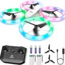 Drones for Kids, RC Drone with Cool Led Lights Mini Remote Control Beginner Drone Indoor Outdoor RC Quadcopter with 3D Flip and 2 Rechargeable Battery Flying Toys Gift for Boys Girls, White