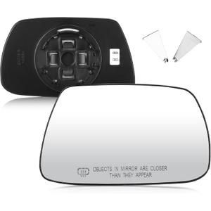Passenger Right Side Mirror Glass with Heated Fit for Jeep Grand Cherokee 2005-2010, Replacement for 5142874AA