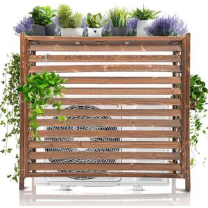 Air Conditione Cover Air Conditioner Fence Outdoor Wooden Air Conditioner Rack Air Conditioner Flower Rack Outdoor Privacy ScreensFor Garden/Terrace/Balcony, (X-Large)