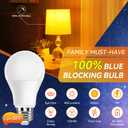 Neporal Amber Sleep Light Bulbs 1800K 60 Watt Equivalent, 99.96% Blue Blocking Soft Warm Light Bulbs A19, Amber Night Light E26 for Bedroom and Baby Nursery Light