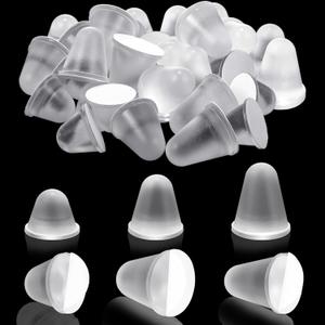 Pangda 32 Pcs Cone Shaped Clear Rubber Bumpers Self Adhesive Rubber Feet Spacers Conical Clear Bumpers Pad for Computer Audio Equipment Cutting Boards Picture Frames Cabinet Door 3 Sizes