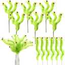 Norme 12 Pcs Christmas Tree Decorations 15.7 Inch Lime Green Furry Christmas Tree Topper Picks with Small Red Ball Vase Filler Picks Decor Ornaments for Table Mantle Gift Wrap Xmas Holiday Decor