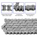 420 Motorcycle Chain - 420 Standard Roller Chain 132 Link + Chain Breaker Fits for 50 70 90 110cc 125cc Pit Dirt Bike ATV Quad Go Kart Scooter Mini Bike Parts with 10 Free Master Links