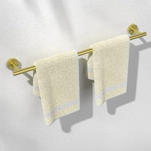 HITSLAM Gold 24 Inch Towel Bar for Bathroom, SUS304 Stainless Steel Bathroom Towel Rack Wall Mounted, Modern Home Decor Bath Towel Holder with Hardware Accessories (Total Length 25.7 Inch)