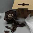 Kintrot Cuckoo Clock, Traditional Black Forest Handcrafted Wooden Quartz Clock for Wall Antique Decroration with Maple Leaf Pendulum, 12 Melodies, Night Sensor and Singing Bird (KT816W)