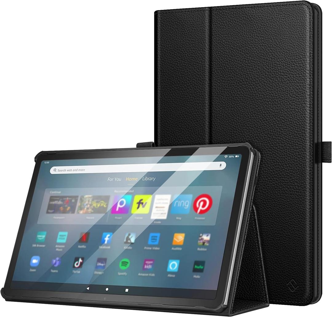 Fintie Folio Case for Amazon Fire Max 11 (13th Generation, 2023 Release) - Premium Vegan Leather Slim Fit Folding Stand Cover for Fire 11 Max Tablet with Auto Sleep/Wake, Black