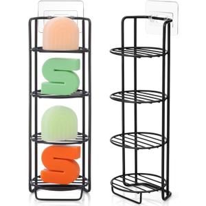2 Pcs 4 Tier Shower Caddy Bar Soap Holder Self Draining Soap Dish Caddy Stainless Steel Holder for Shampoo Wall Mounted Soap Holder for Bathroom and Kitchen Sink Accessories, No Drilling