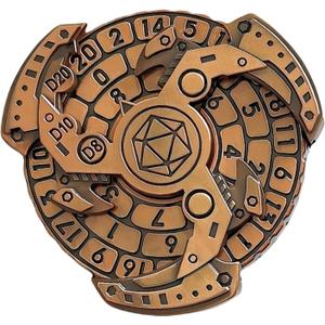 D&D Themed Fidget Spinner, dice Spinner, D4,D6, D8, D10, D12,D20,D% 7-in-1 Metal dice, Perfect for D&D Dungeons and Dragons, RPG and Pathfinder Role Playing Games (Black Gold)