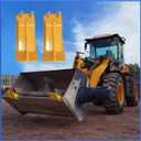 Tractor Bucket Protector, 2 Ski Edge Protectors, Lawn Groomer Anti-skid Protector Anti-skid Edge Protector Heavy Duty Steel Bucket Attachment,yellow