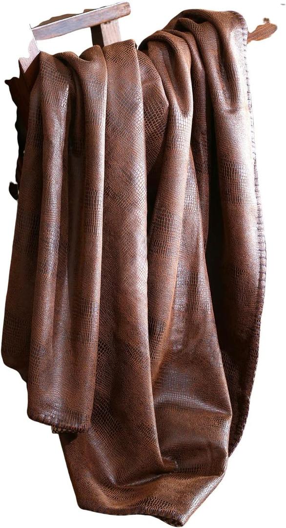 Carstens, INC Wyoming Faux Leather Throw Blanket, Brown