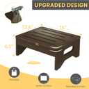 Wooden Step Stool for Adults & Kids, Non-Slip Rubber Feet, 6.5 INCH High, Lightweight Small Step, 450 LBS Capacity, Bed Step Stool for High Bed, Bathroom & Kitchen (Walnut)