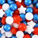 Star Ball Pit Balls 100 200 500 for Toddlers Ball Pits - Ball Pit Ball Shapes for Boys Girls Fun, Pit Accessories Playhouse, Baby Kiddie Pool, Party Christmas Decoration (Pearl Blue+red+white)