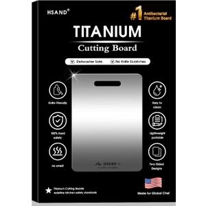 Titanium Cutting Board for Kitchen, 18"x12" | 100% Pure Titanium, Double Sided, Food Grade, Perfect for Sushi, Meat, Vegetables & Meal Prep, Easy To Clean