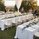 Fitable 8 Pack Table Cloth Rectangle Table: Stain and Wrinkle Resistant Tablecloth Rectangular, Washable Polyester Tablecloths for Wedding Party Dining Banquet Event Catering(White, 70x120 Inch)