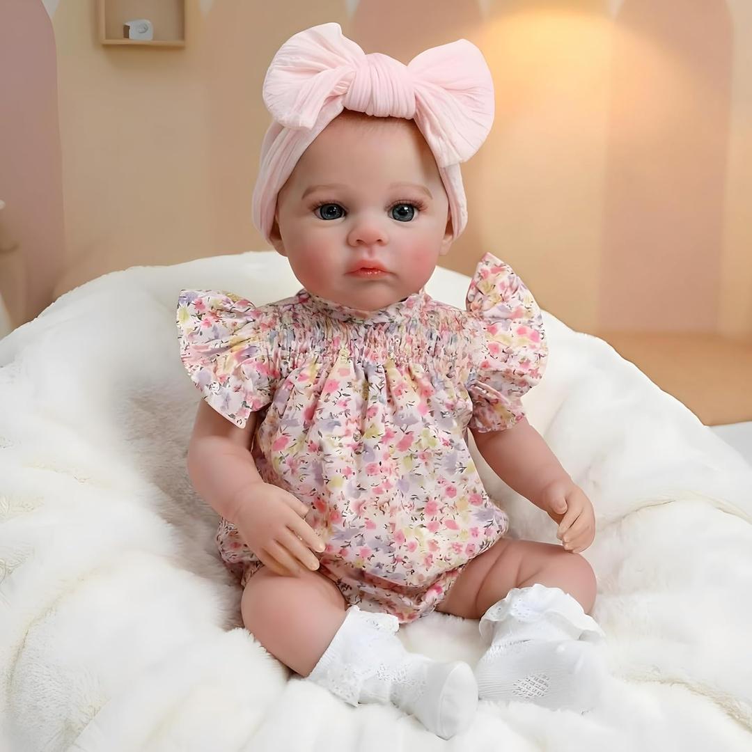 Realistic Reborn Baby Dolls-18 Inch Real Life Baby Dolls Girl Lifelike Baby Doll with Accessories for 3+ Years Old (Pink)